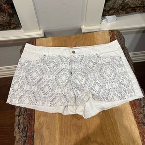 Jessica Simpson white cut off shorts
